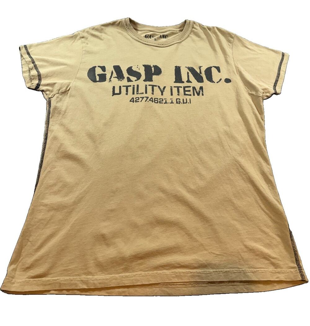GASP Basic Utility Tee Men’s Large Tan Bodybuilding Gym Fitness Graphic T-Shirt